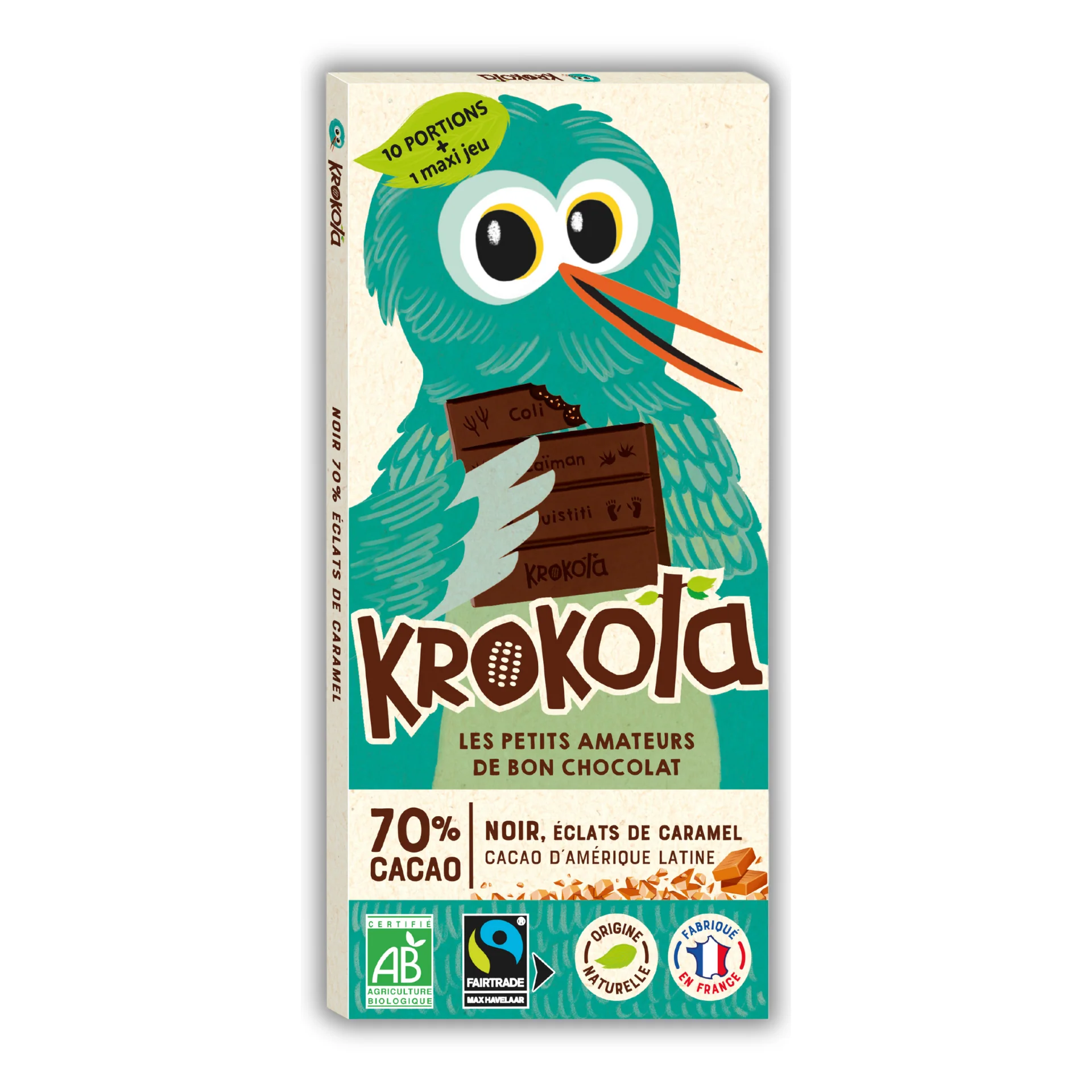 Krokola Tablette Bio Chocolat Noir Eclats De Caramel Rivi Re Chocolat