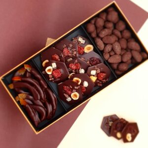 Coffret degustation orangette, mendiants et craquante amandes et noisettes