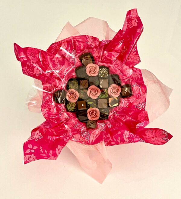 Bouquet rose de chocolat